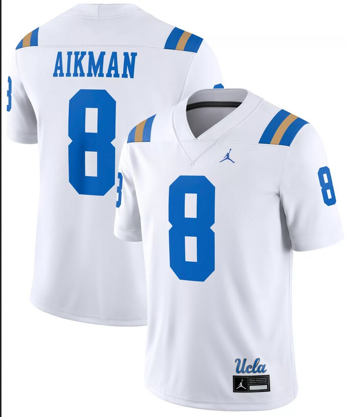 Men UCLA Bruins Jordan #8 Troy Aikman ROYAL  white Game 2024 Nike NCAA Jersey->women nfl jersey->Women Jersey